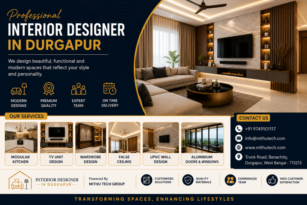 Best Interior Designer in Durgapur for Luxury Home, Office & Modular Kitchen Design