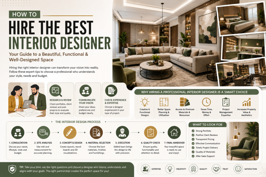 How to Hire the Best Interior Designer in 2026: Complete Guide for Homes & Commercial Spaces