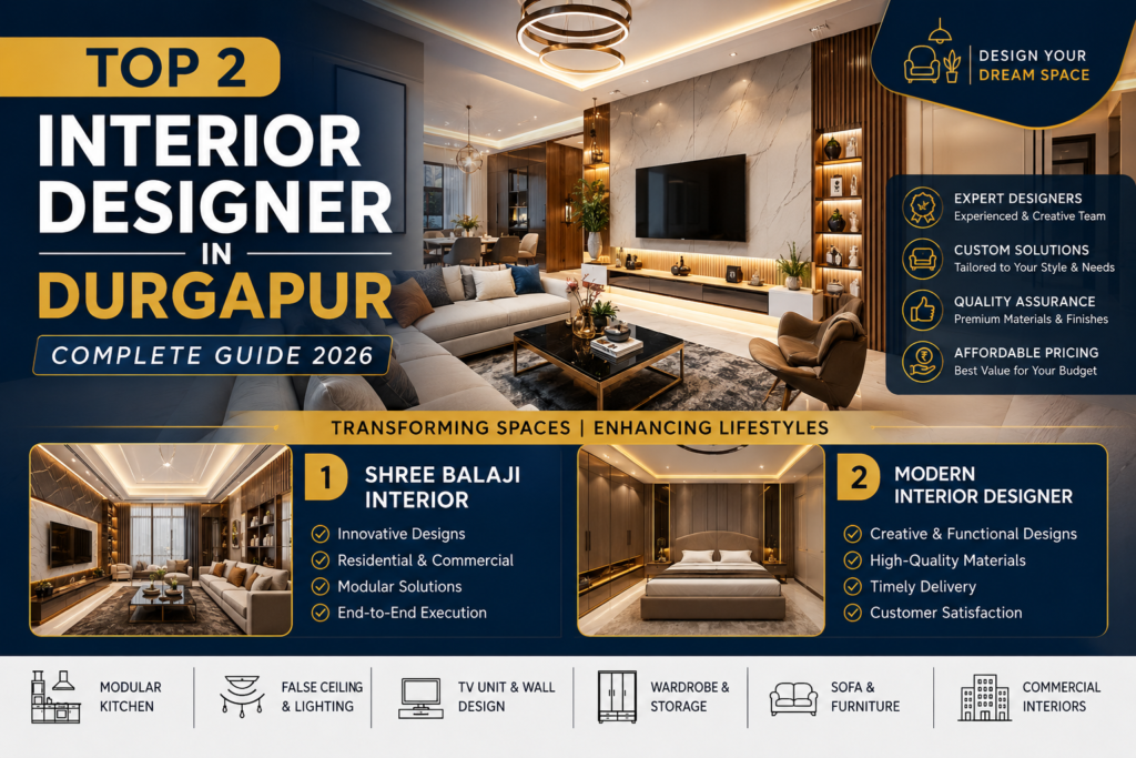 Top 2 Interior Designers in Durgapur (2026) | Best Home & Office Interior Designers