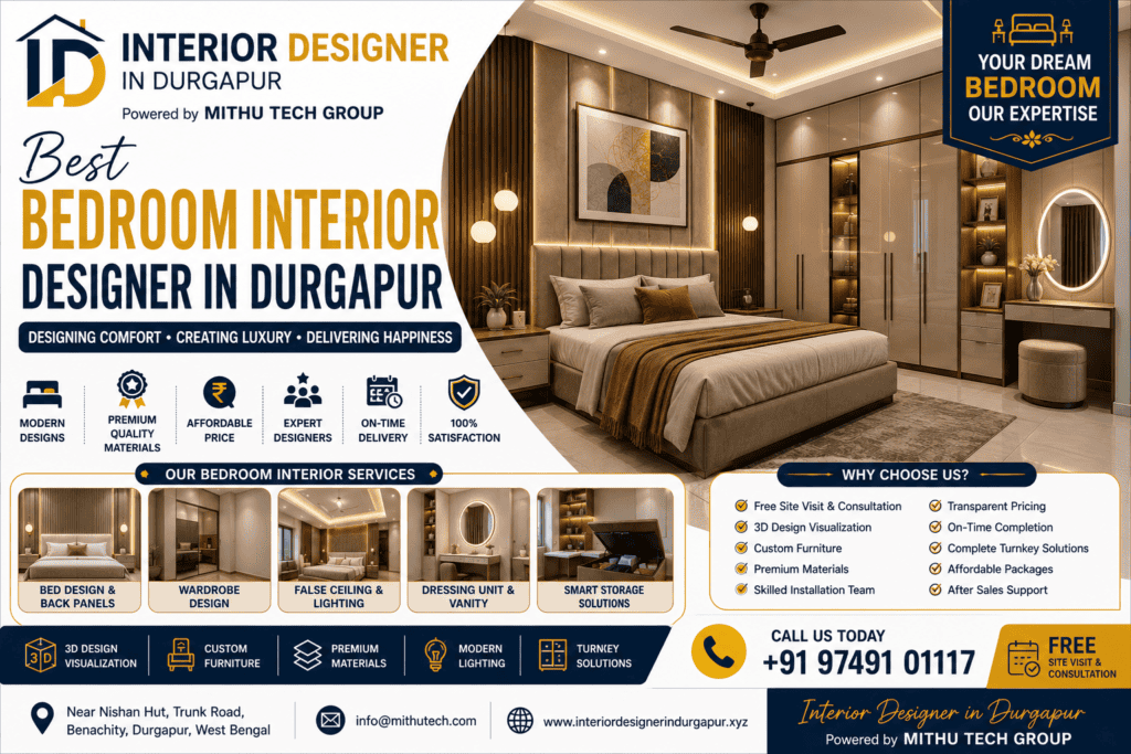 Best Bedroom Interior Designer in Durgapur – Create a Comfortable, Stylish & Relaxing Bedroom - 2026