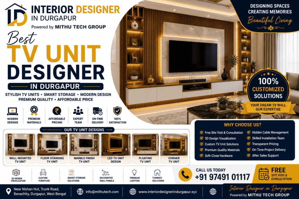 Best TV Unit Designer in Durgapur – Stylish TV Unit Designs for Modern Homes - 2026