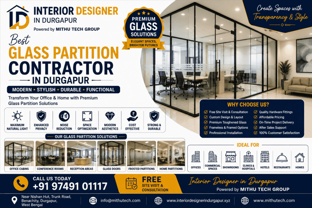 Best Glass Partition Contractor in Durgapur – Premium Office & Home Glass Solutions - 2026