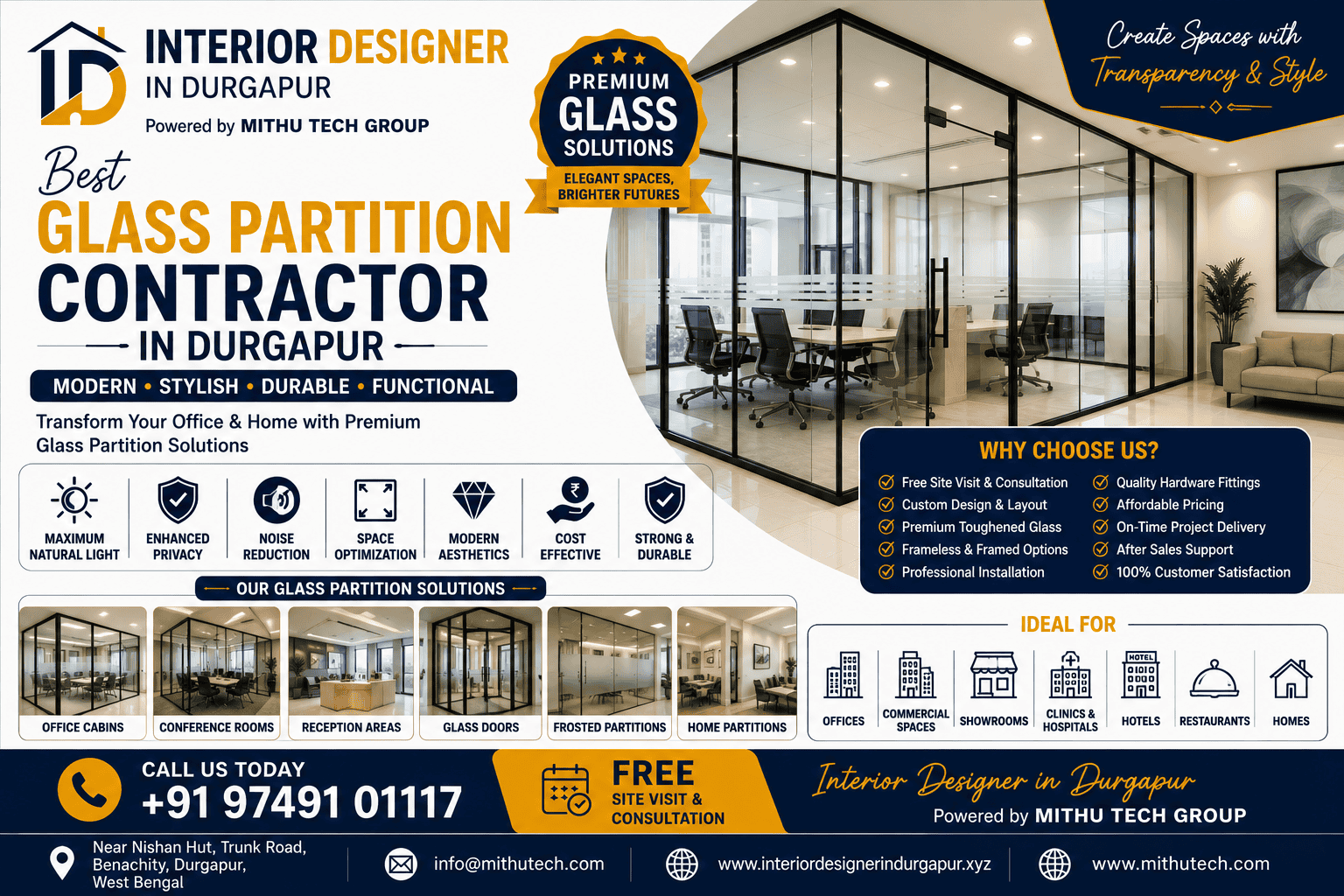 Best Glass Partition Contractor in Durgapur – Premium Office & Home Glass Solutions - 2026