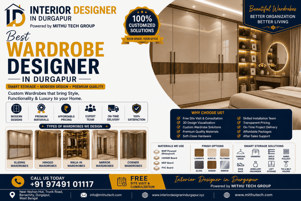 Best Wardrobe Designer in Durgapur – Smart Storage Solutions for Modern Homes - 2026