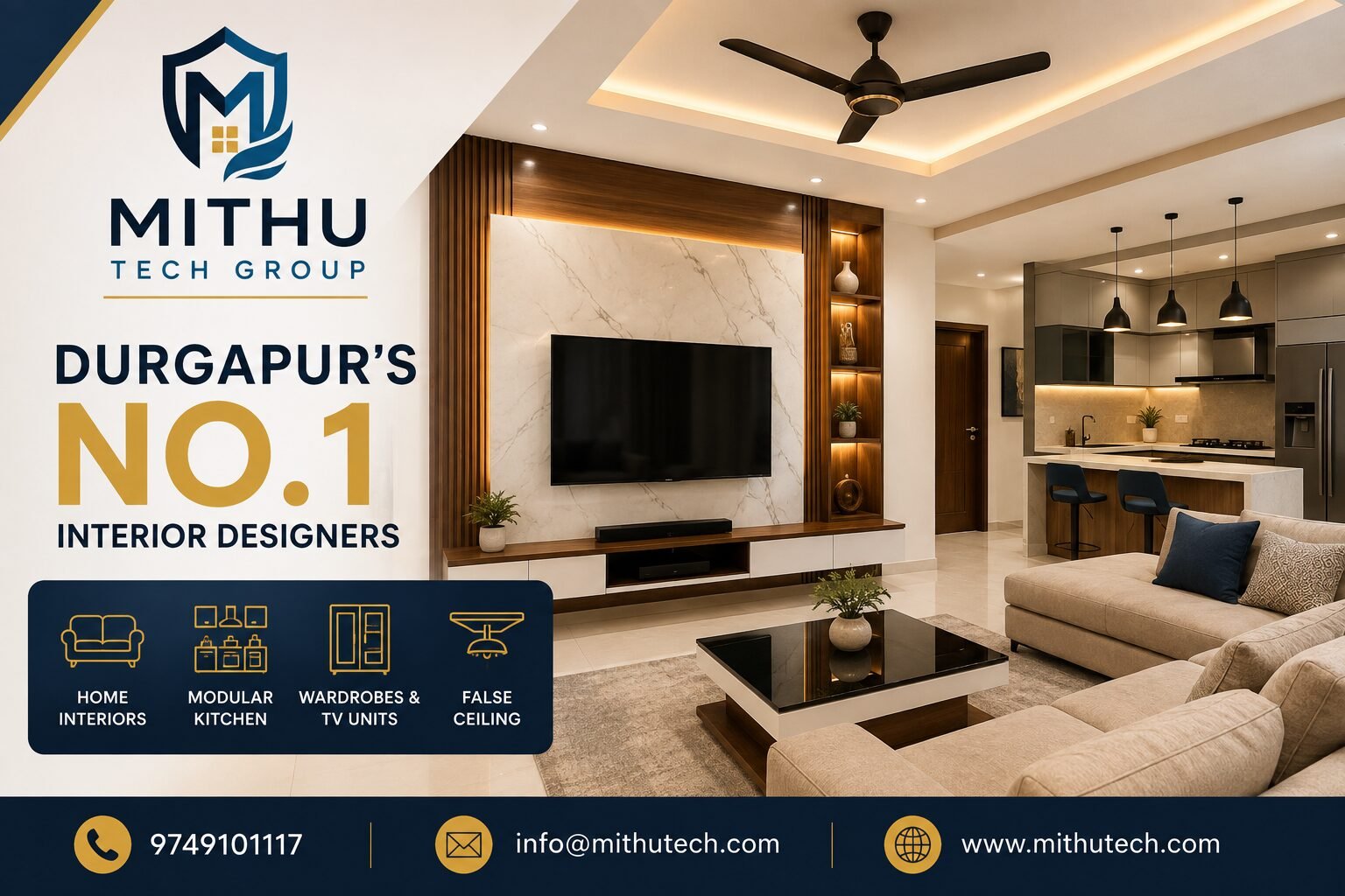 Durgapur No. 1 Interior Designers (2026) – Premium Home & Office Interior Design Services by Mithu Tech Group