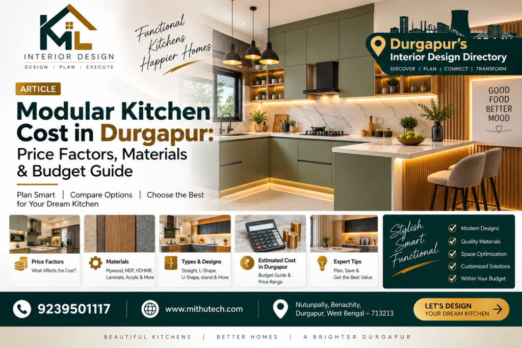 Modular Kitchen Cost in Durgapur: Price Factors, Materials & Budget Guide (2026)