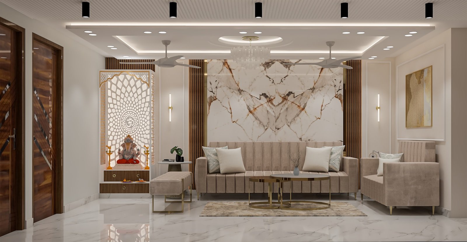 Premium living room interior design in Durgapur