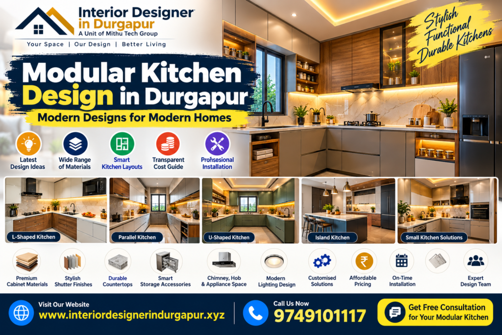 Modular Kitchen Design in Durgapur: Latest Ideas, Materials, Layouts and Cost Guide (2026)